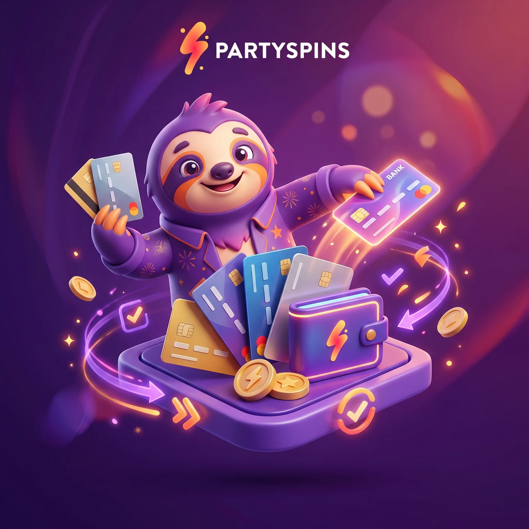 PartySpins payment methods illustration
