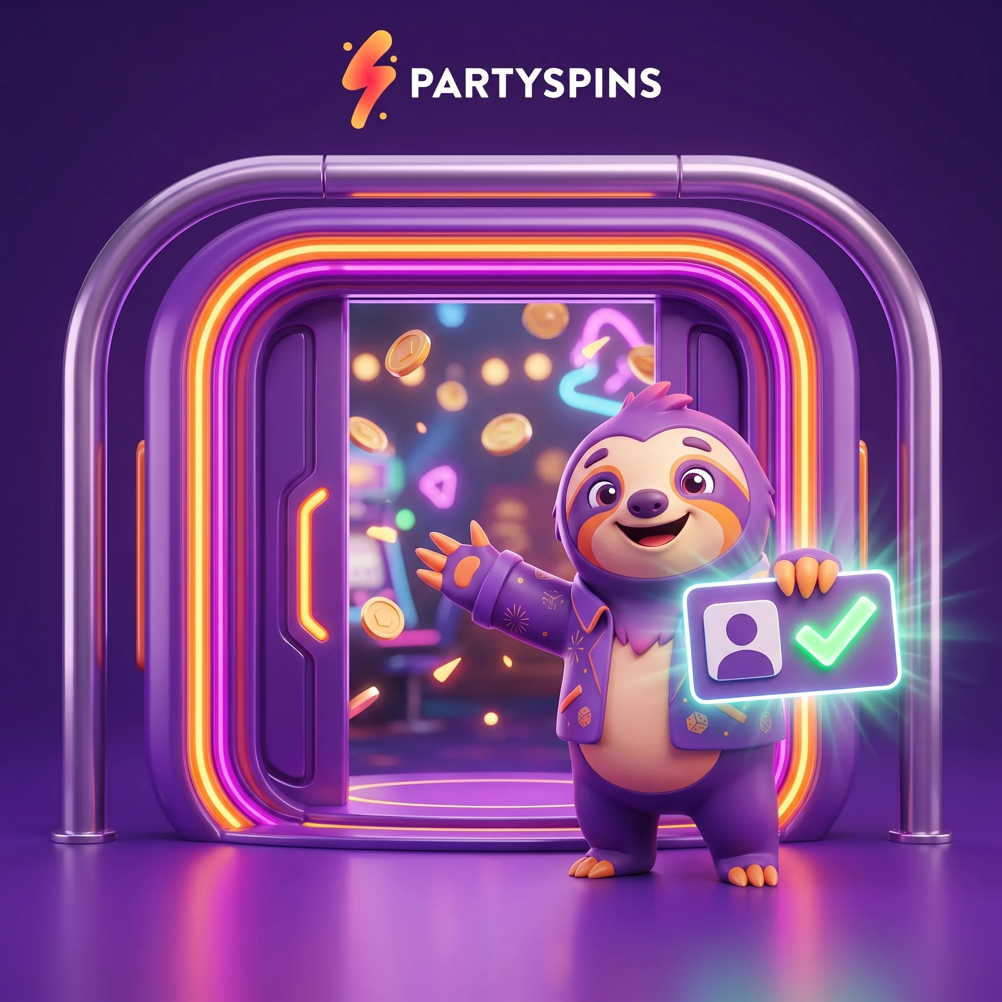 PartySpins account registration illustration